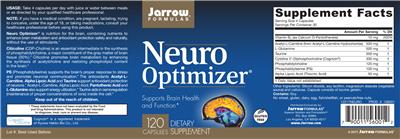 Photo of the Jarrow Formulas Neuro Optimizer label