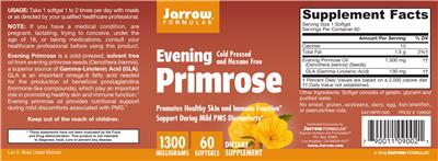 Photo of the Jarrow Formulas Evening Primrose 1300 mg label