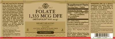 Folate 1,333 mcg DFE (Metafolin 800 mcg)