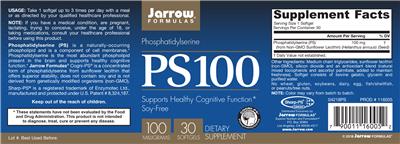 Photo of the Jarrow Formulas PS100 100 mg label
