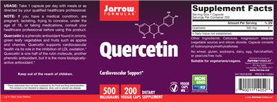 Photo of the Jarrow Formulas Quercetin 500 mg label