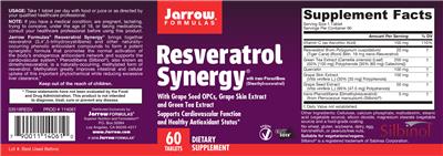 Photo of the Jarrow Formulas Resveratrol Synergy label