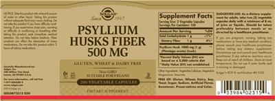 Psyllium Husks Fiber 500 mg