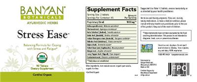 Photo of the Banyan Botanicals Stress Ease label