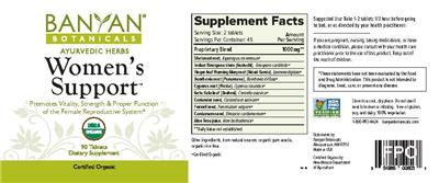 Photo of the Banyan Botanicals Women's Support label