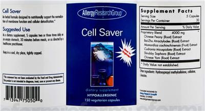 Photo of the Allergy Research Group Cell Saver label
