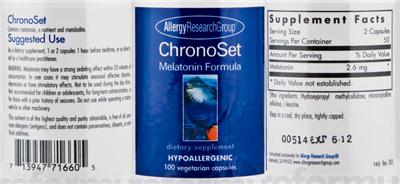 Photo of the Allergy Research Group ChronoSet label