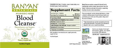 Photo of the Banyan Botanicals Blood Cleanse label