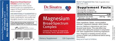 Photo of the Dr. Sinatra Magnesium Broad-Spectrum Complex label