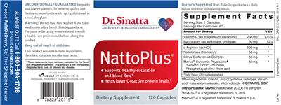 Photo of the Dr. Sinatra NattoPlus label