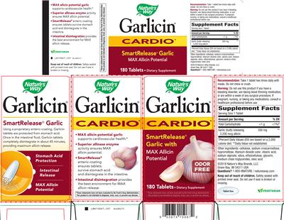 Photo of the Nature's Way Garlicin Cardio label
