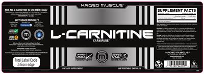 Photo of the Kaged Muscle L-Carnitine label