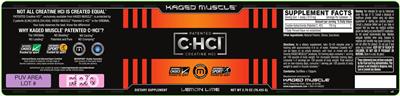 Photo of the Kaged Muscle Patented C-HCl Creatine HCl Lemon Lime label