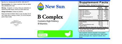 Photo of the New Sun B Complex label