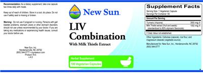 Photo of the New Sun Liv Combination label