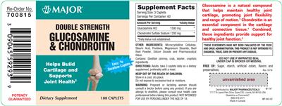 Photo of the Major Double Strength Glucosamine & Chondroitin label