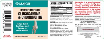 Photo of the Major Double Strength Glucosamine & Chondroitin label