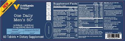 Photo of the The Vitamin Shoppe One Daily Men's 50+ label