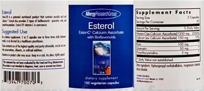 Photo of the Allergy Research Group Esterol label