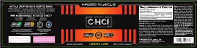Photo of the Kaged Muscle Patented C-HCl Creatine HCl Lemon Lime label