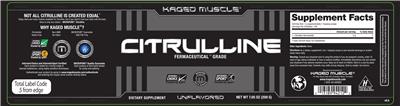 Photo of the Kaged Muscle Citrulline Unflavored label