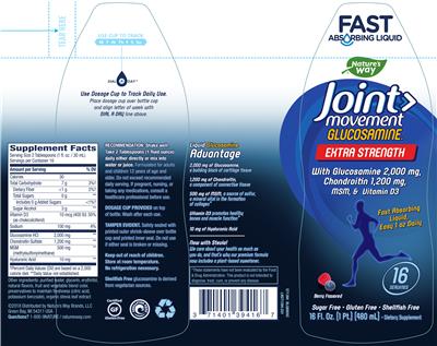 Photo of the Nature's Way Joint Movement Glucosamine Berry Flavored label
