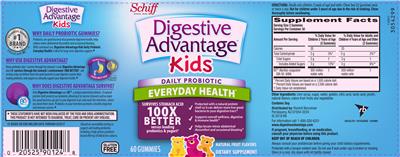 Label of Digestive Advantage Kids Daily Probiotic Everyday Health