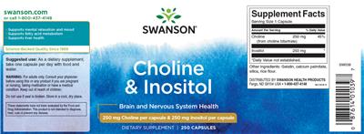 Photo of the Swanson Choline & Inositol label