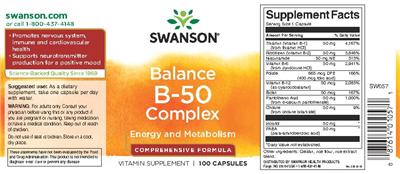 Photo of the Swanson Balance B-50 Complex label