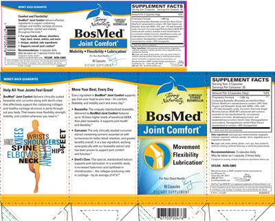 Photo of the Terry Naturally BosMed Joint Comfort label