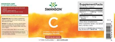 Photo of the Swanson C 1,000 mg label