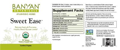 Photo of the Banyan Botanicals Sweet Ease label