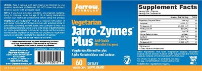 Photo of the Jarrow Formulas Vegetarian Jarro-Zymes Plus label