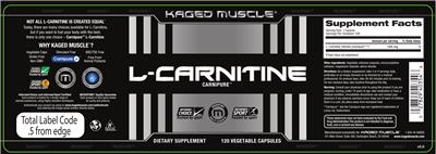 Photo of the Kaged Muscle L-Carnitine label