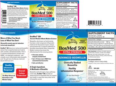 Photo of the Terry Naturally BosMed 500 Extra Strength label