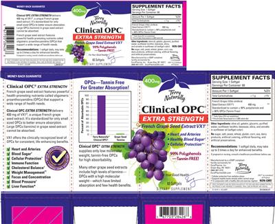 Photo of the Terry Naturally Clinical OPC Extra Strength 400 mg label