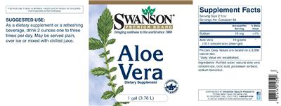Photo of the Swanson Premium Brand Aloe Vera label
