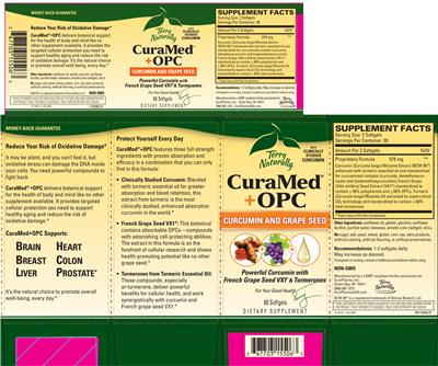 Photo of the Terry Naturally CuraMed+OPC label