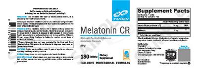 Photo of the XYMOGEN Melatonin CR label