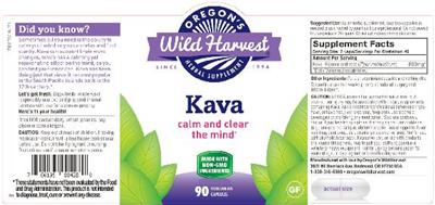 Photo of the Oregon's Wild Harvest Kava label