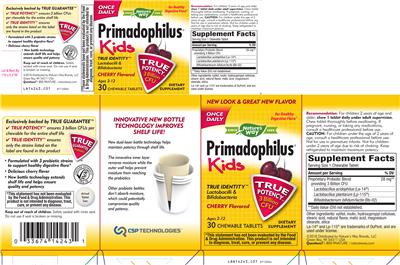 Photo of the Nature's Way Primadophilus Kids Cherry Flavored label