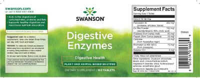 Product label for Digestive Enzymes