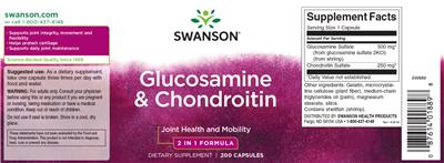 Photo of the Swanson Glucosamine & Chondroitin label