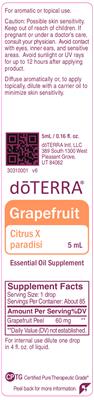 Photo of the doTERRA Grapefruit label