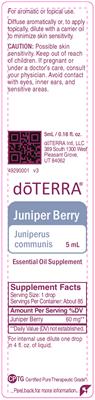 Photo of the doTERRA Juniper Berry label