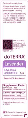 Photo of the doTERRA Lavender label