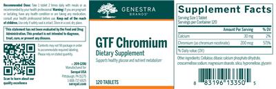 Photo of the Genestra Brands GTF Chromium label