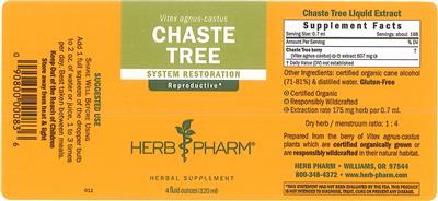 Photo of the Herb Pharm Chaste Tree label