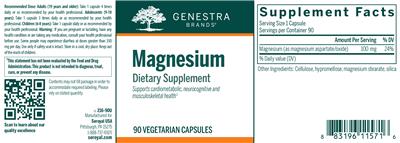 Photo of the Genestra Brands Magnesium label