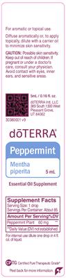 Photo of the doTERRA Peppermint label